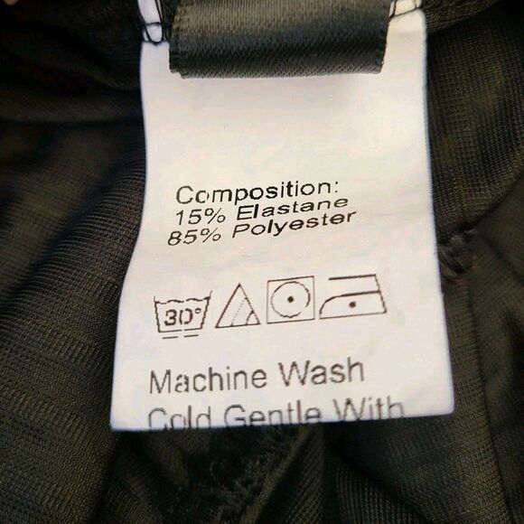 Womens Rib Velvet Dress Size L 8 Black Shein Long Sleeve Crew Neck Cinch Waist - Picture 4 of 9